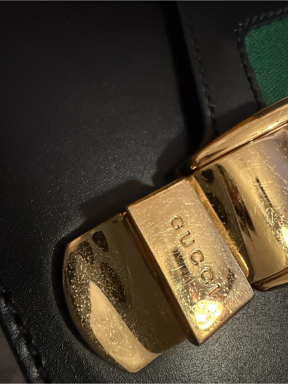 GUCCI Black Leather Sylvie Shoulder Bag / Crossbody - Picture 4 of 16